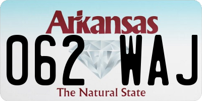 AR license plate 062WAJ