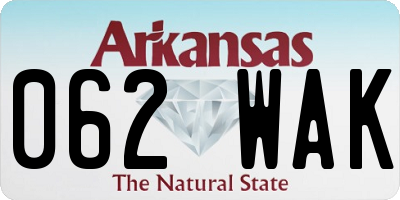 AR license plate 062WAK