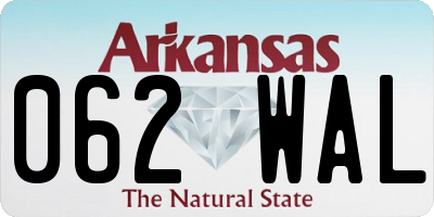 AR license plate 062WAL