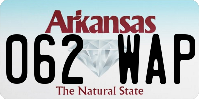 AR license plate 062WAP