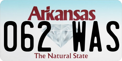 AR license plate 062WAS