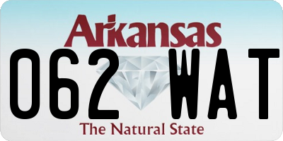 AR license plate 062WAT