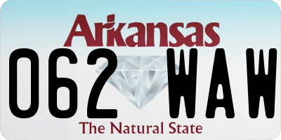 AR license plate 062WAW