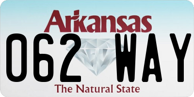 AR license plate 062WAY