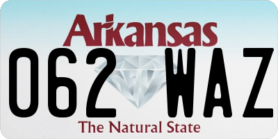 AR license plate 062WAZ