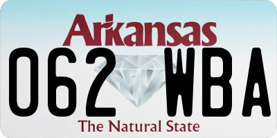 AR license plate 062WBA