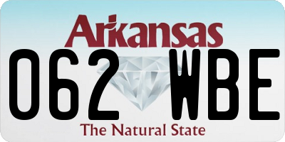 AR license plate 062WBE