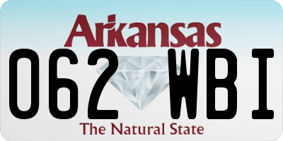 AR license plate 062WBI