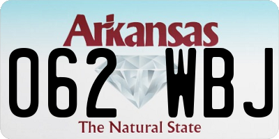 AR license plate 062WBJ