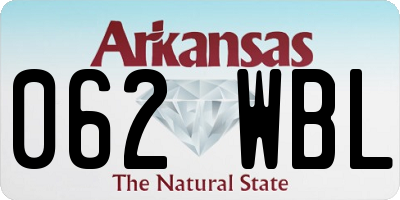 AR license plate 062WBL