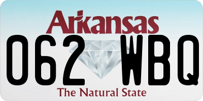 AR license plate 062WBQ