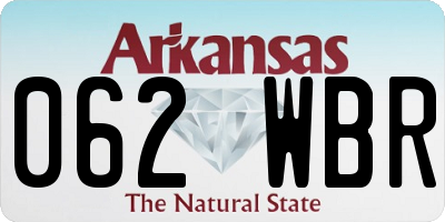 AR license plate 062WBR