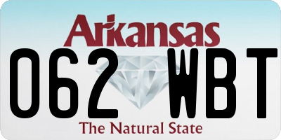 AR license plate 062WBT