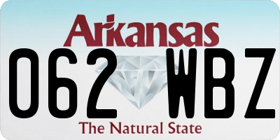 AR license plate 062WBZ