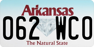 AR license plate 062WCO