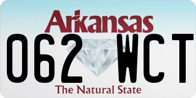 AR license plate 062WCT