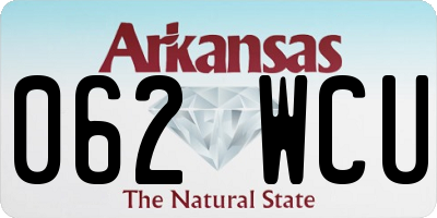 AR license plate 062WCU