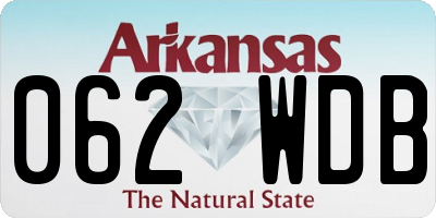 AR license plate 062WDB