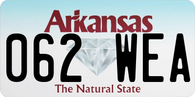 AR license plate 062WEA