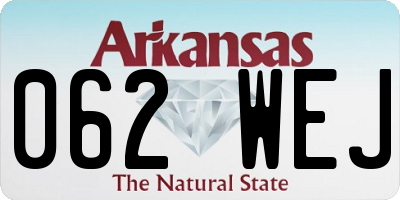 AR license plate 062WEJ
