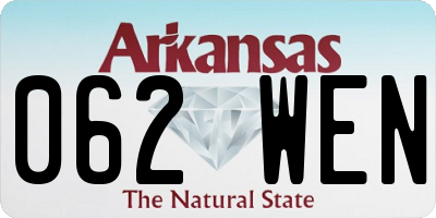 AR license plate 062WEN