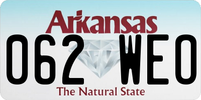 AR license plate 062WEO
