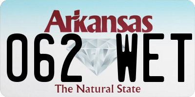 AR license plate 062WET