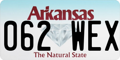 AR license plate 062WEX