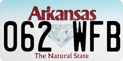 AR license plate 062WFB
