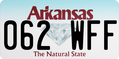 AR license plate 062WFF