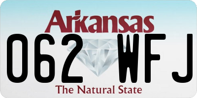 AR license plate 062WFJ