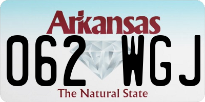 AR license plate 062WGJ