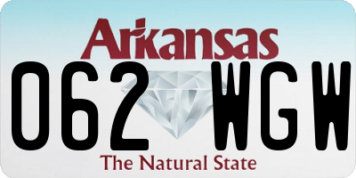 AR license plate 062WGW