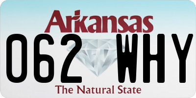 AR license plate 062WHY