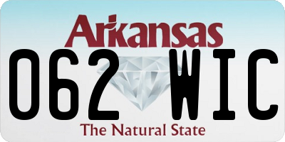 AR license plate 062WIC