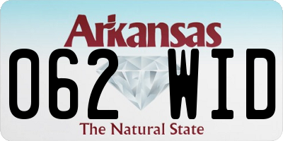 AR license plate 062WID