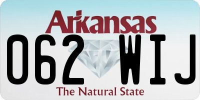 AR license plate 062WIJ