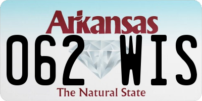AR license plate 062WIS