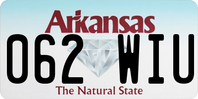 AR license plate 062WIU