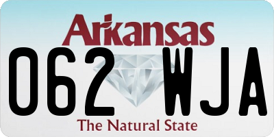 AR license plate 062WJA