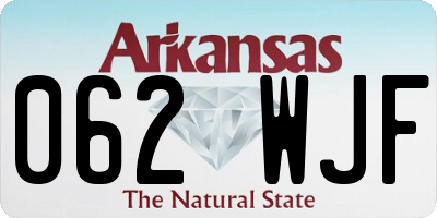 AR license plate 062WJF