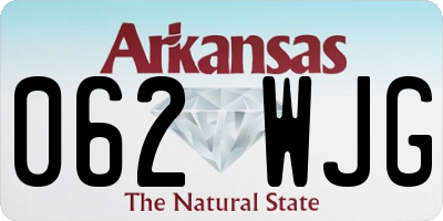AR license plate 062WJG