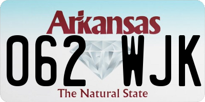 AR license plate 062WJK