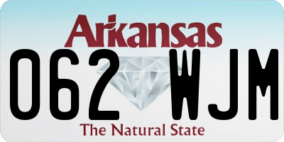AR license plate 062WJM
