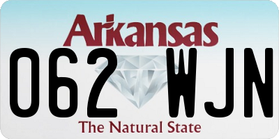 AR license plate 062WJN