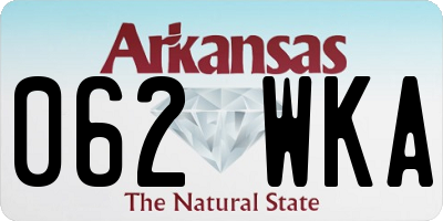 AR license plate 062WKA