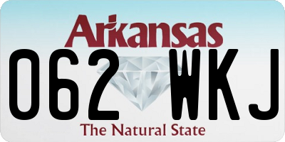 AR license plate 062WKJ