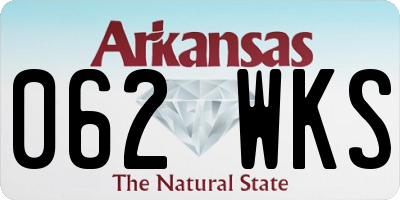 AR license plate 062WKS