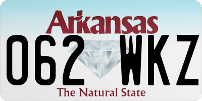 AR license plate 062WKZ