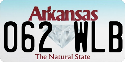 AR license plate 062WLB